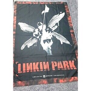 Vintage 2001 Linkin Park Winterland Tapestry - Hybrid Theory ITALY 100% 42"X30"